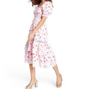LoveShackFancy Pink Floral Cosette Smocked Dress